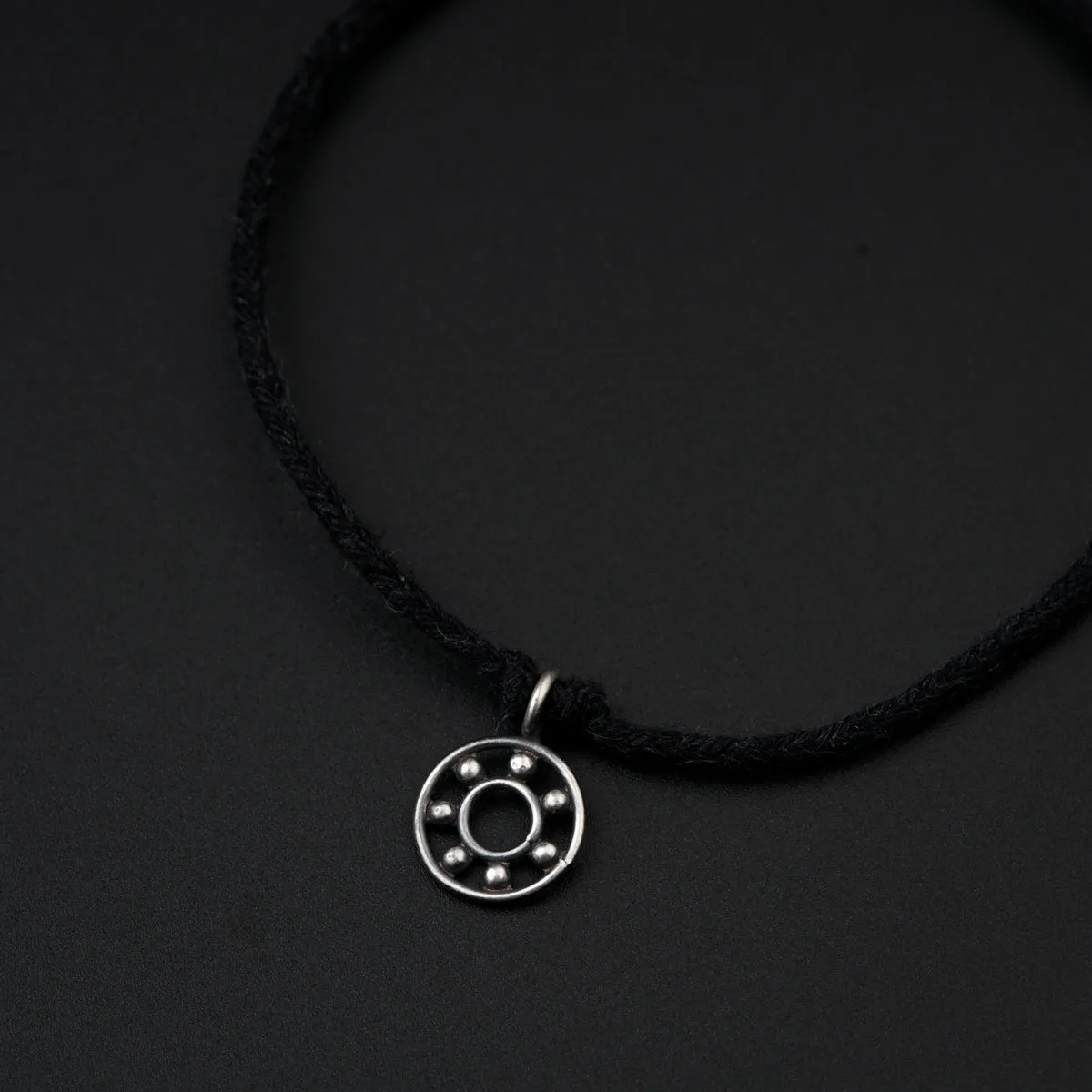 Silver Round in Round Anklet