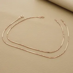 Simple Rose Gold Polish Silver Anklet