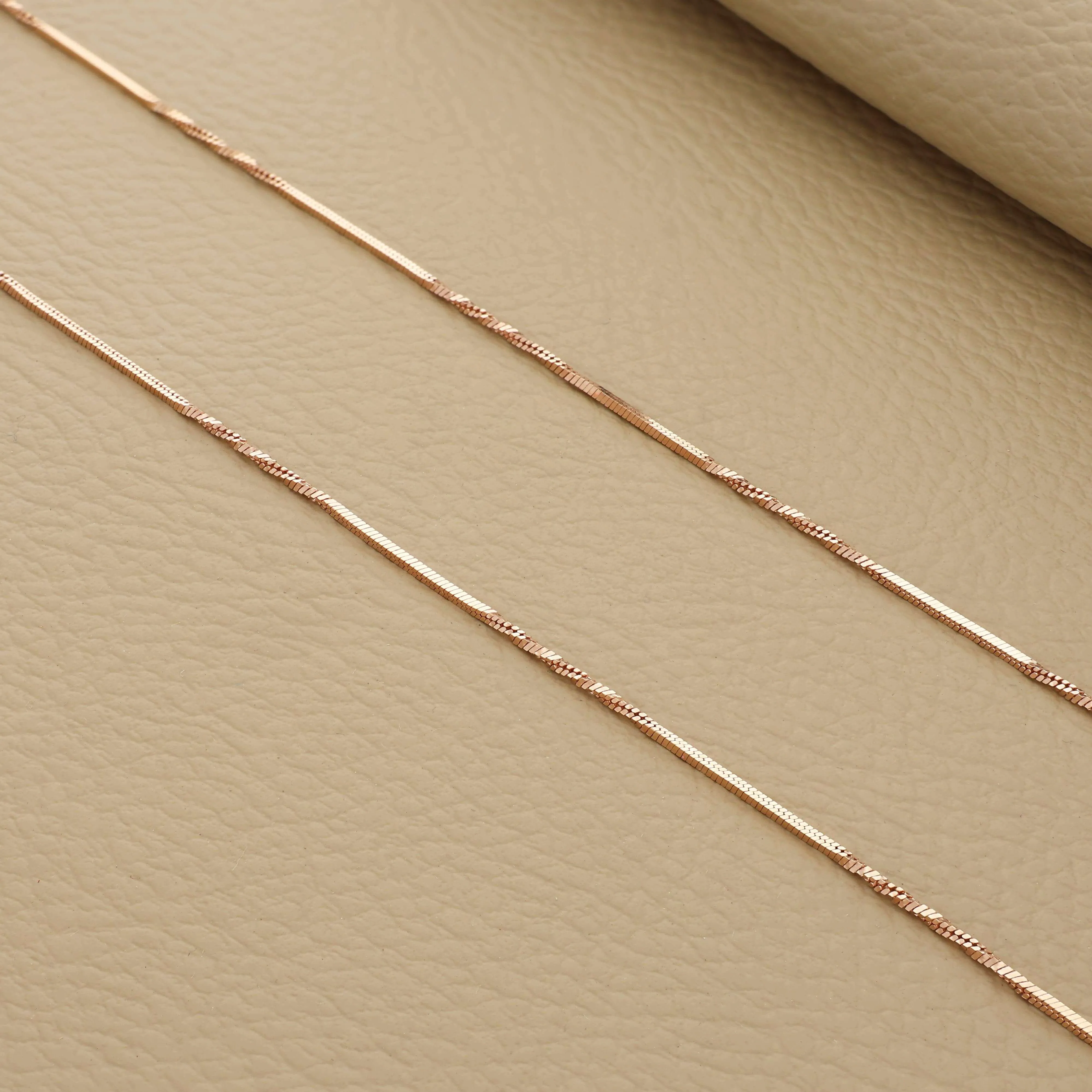 Simple Rose Gold Polish Silver Anklet