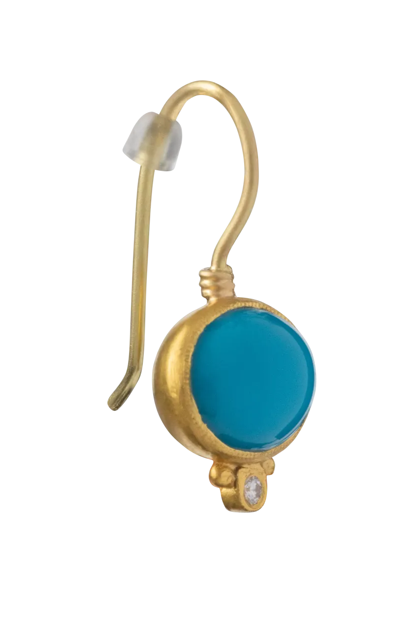 Sleeping Beauty Turquoise & Diamond Drop Earrings
