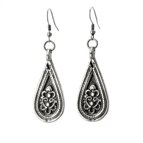 Small Etched Teardrop Earrings
