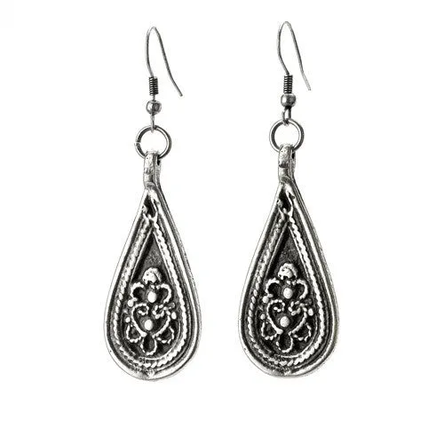Small Etched Teardrop Earrings
