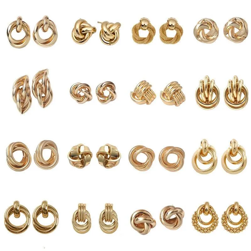 Spiral Earrings, Geometric Design, Hyperbolic Style, Push-Back Closure, Zinc Alloy, Casual & Party Wear, Multiple Styles Available