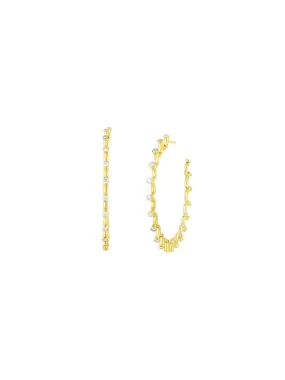 Spiral Hoop Diamond Earrings