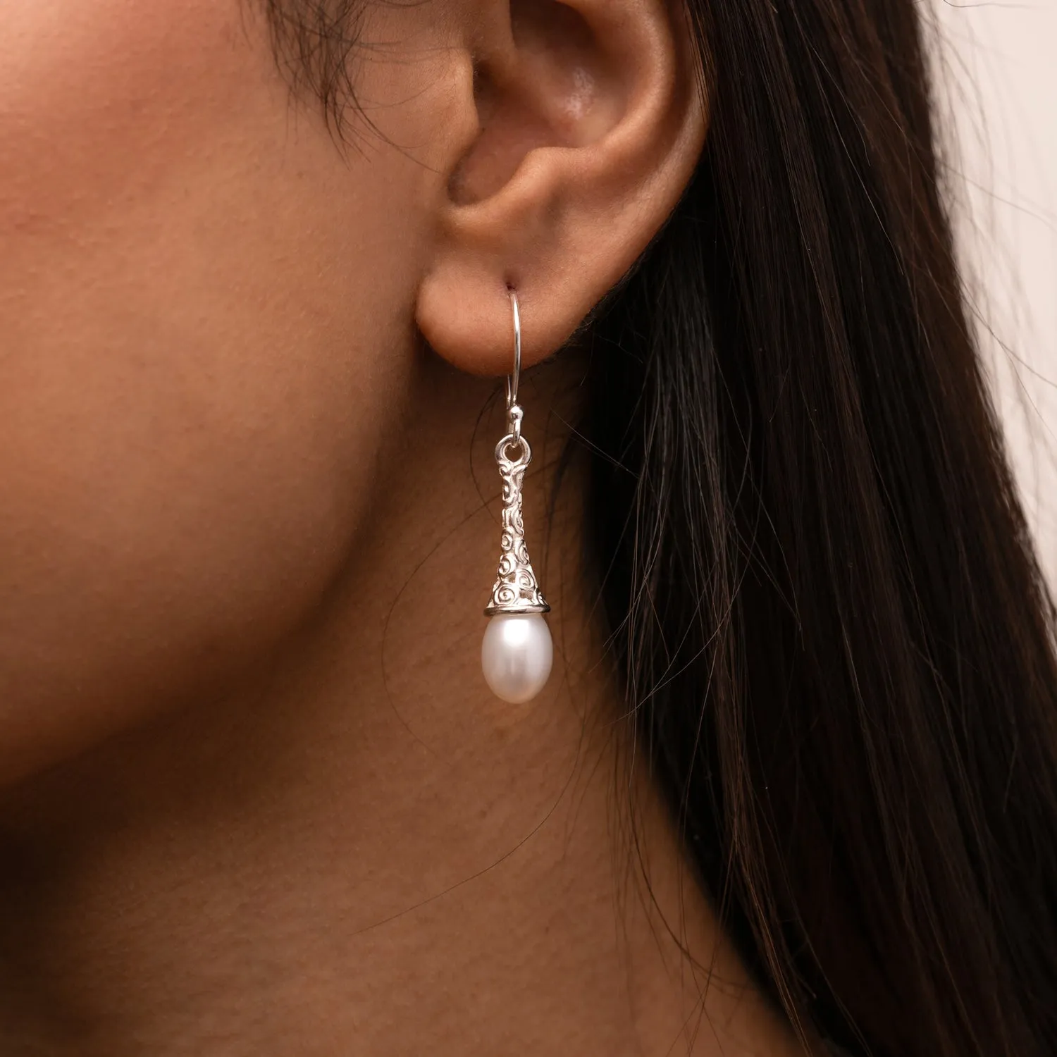 Spiral Pearl Earrings