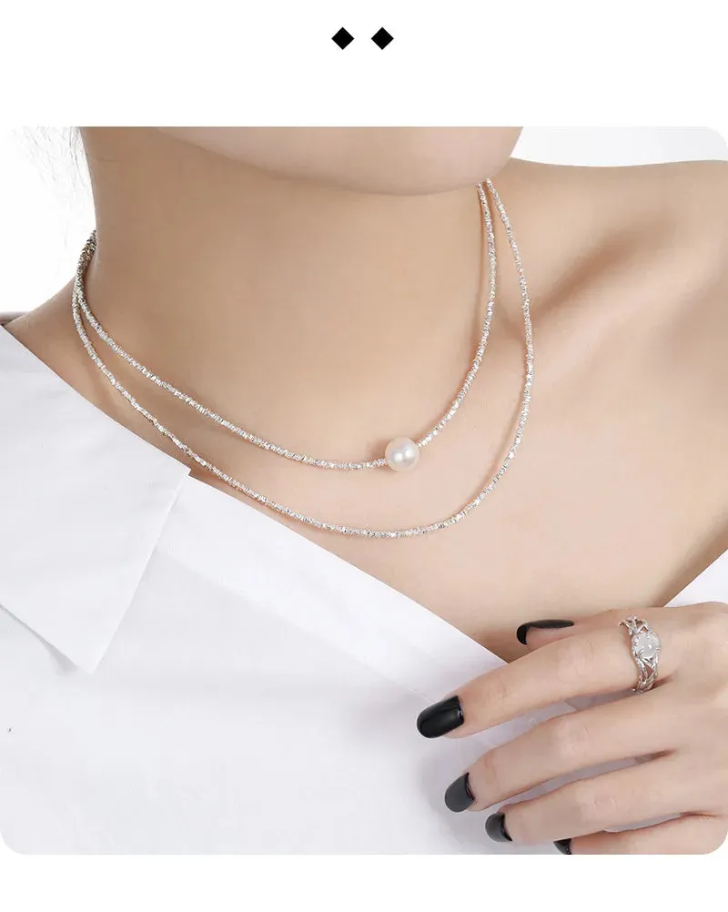 Stackable Shell Pearl Necklace