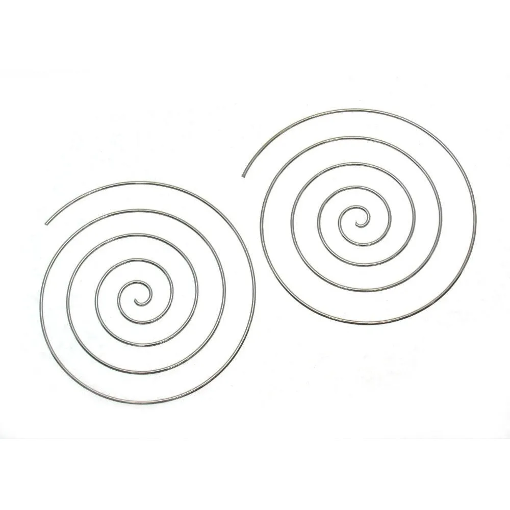 Sterling Silver 65mm Spiral Hoop Earring