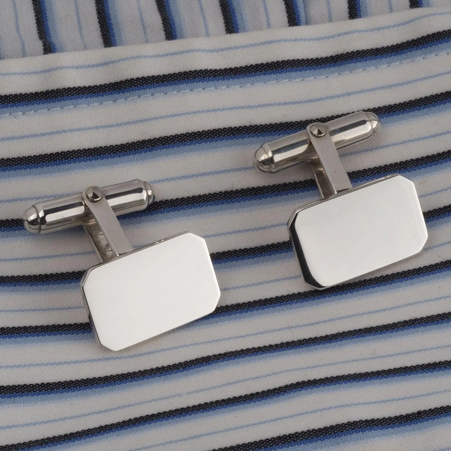 Sterling Silver Lozenge Cufflinks