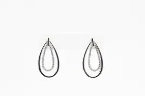 Sterling Silver Teardrop Earrings with Cubic Zirconia
