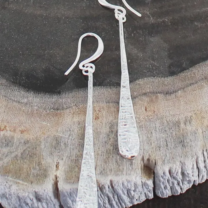 Suzie Blue Beaten Teardrop Earrings