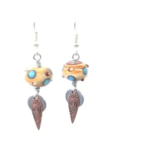 Swinging Southwest Glass Beaded Dangle Earrings