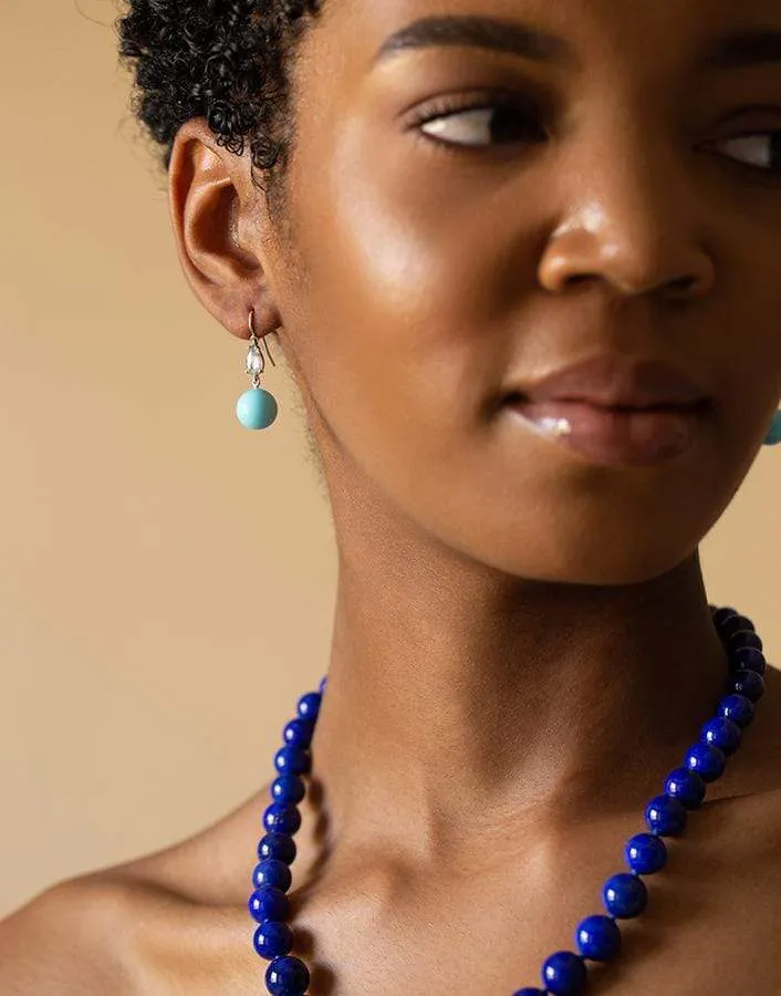 Turquoise and Diamond Drop Earring