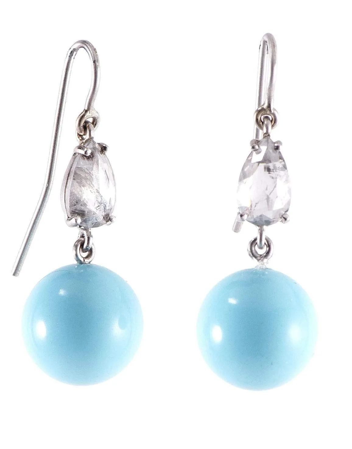 Turquoise and Diamond Drop Earring