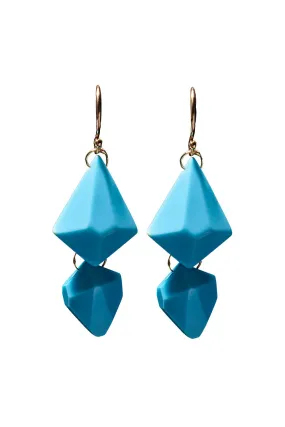 Turquoise Double Faceted Drop Earrings