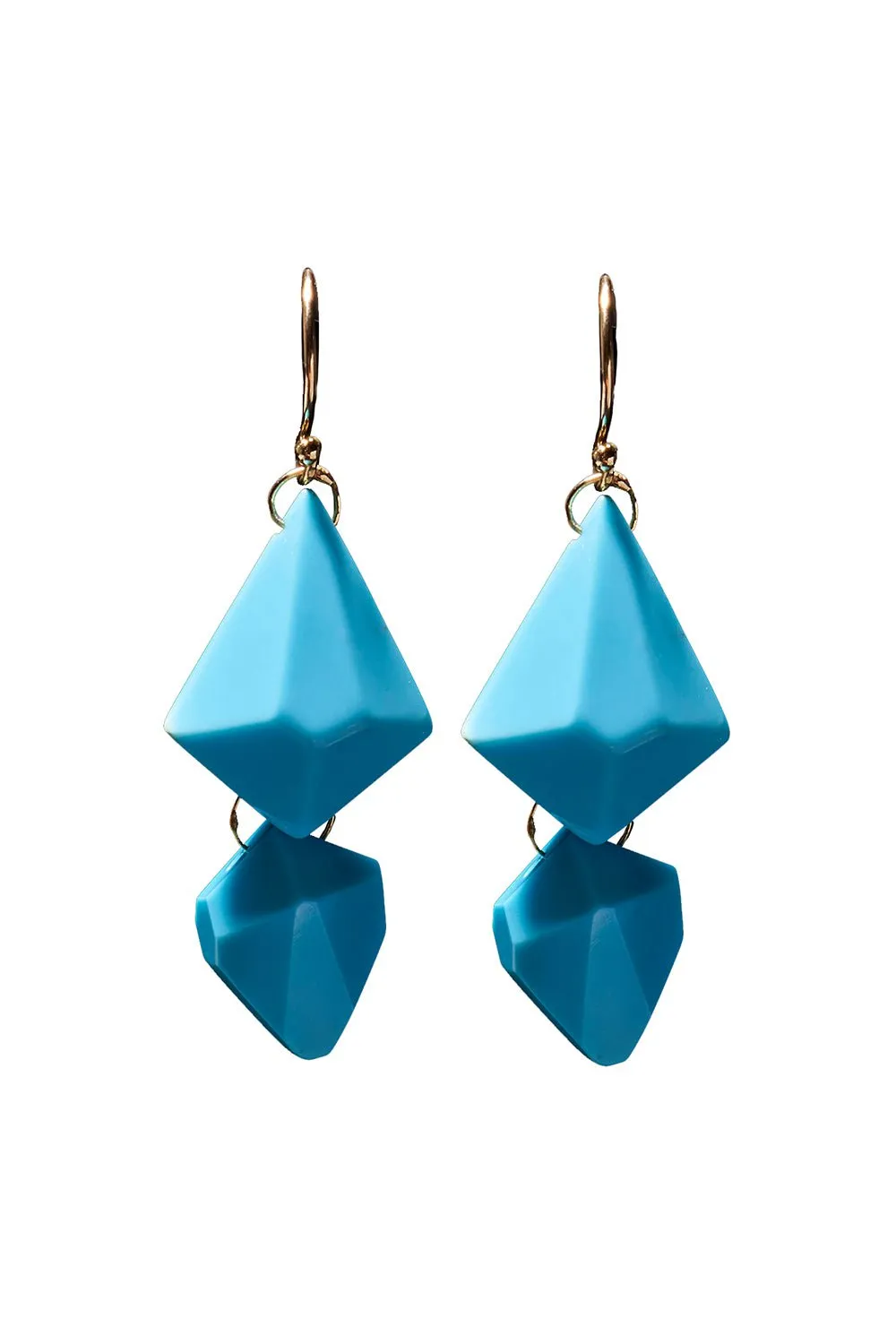 Turquoise Double Faceted Drop Earrings
