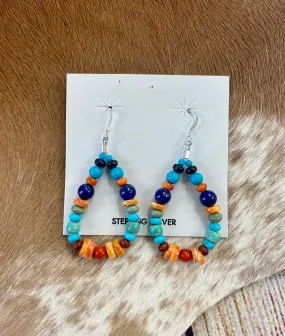 Turquoise Teardrop Beaded Earrings