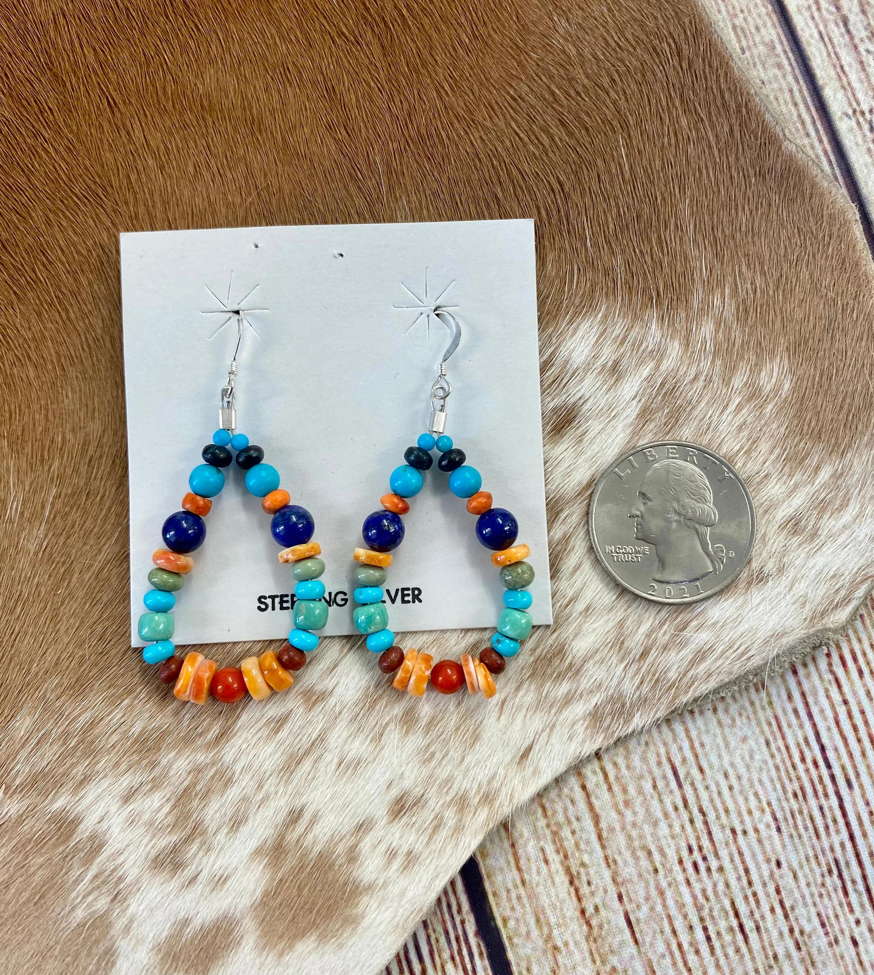 Turquoise Teardrop Beaded Earrings