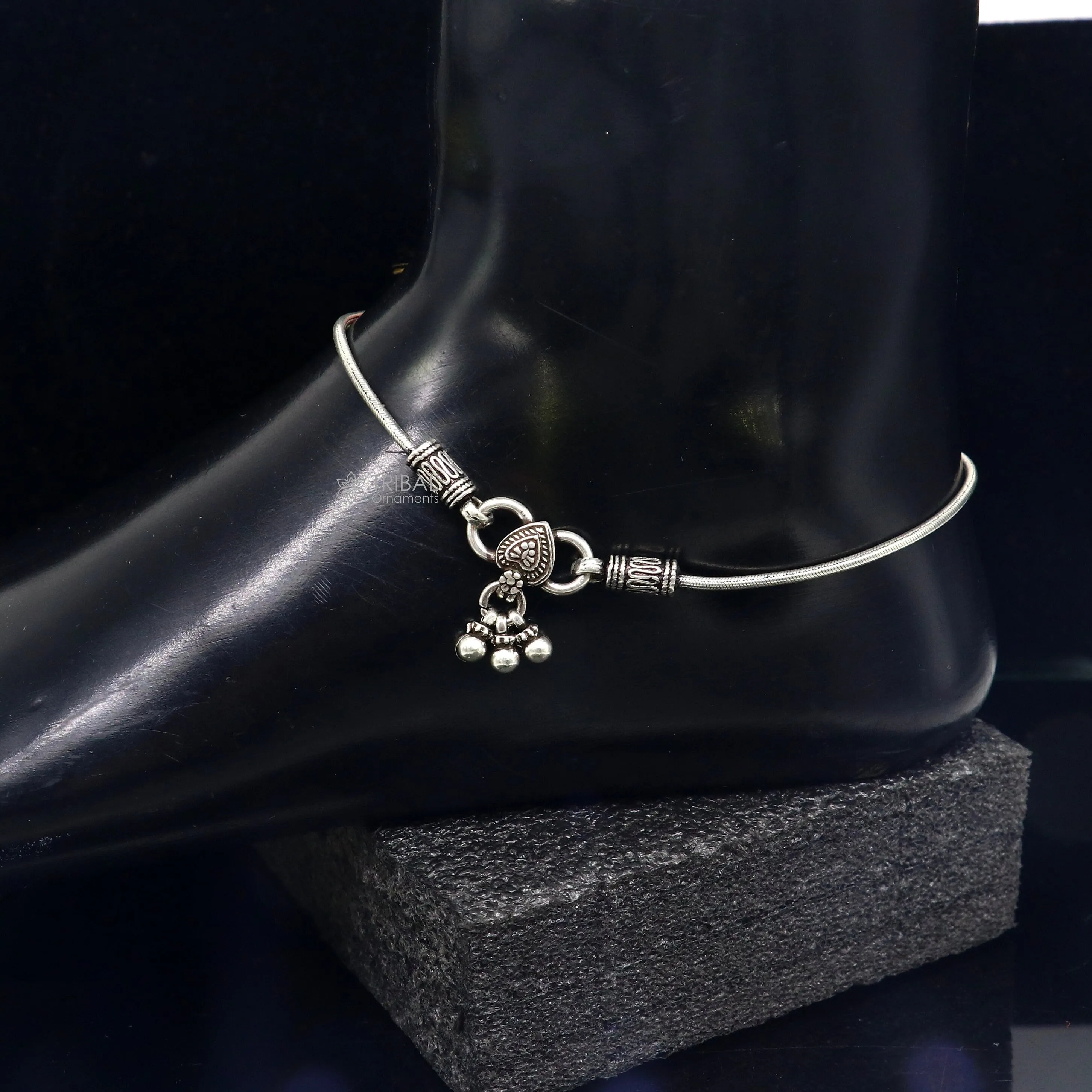 Vintage antique design handmade 925 sterling silver snake chain ankle bracelet, excellent customized trendy anklets foot bracelet ank594