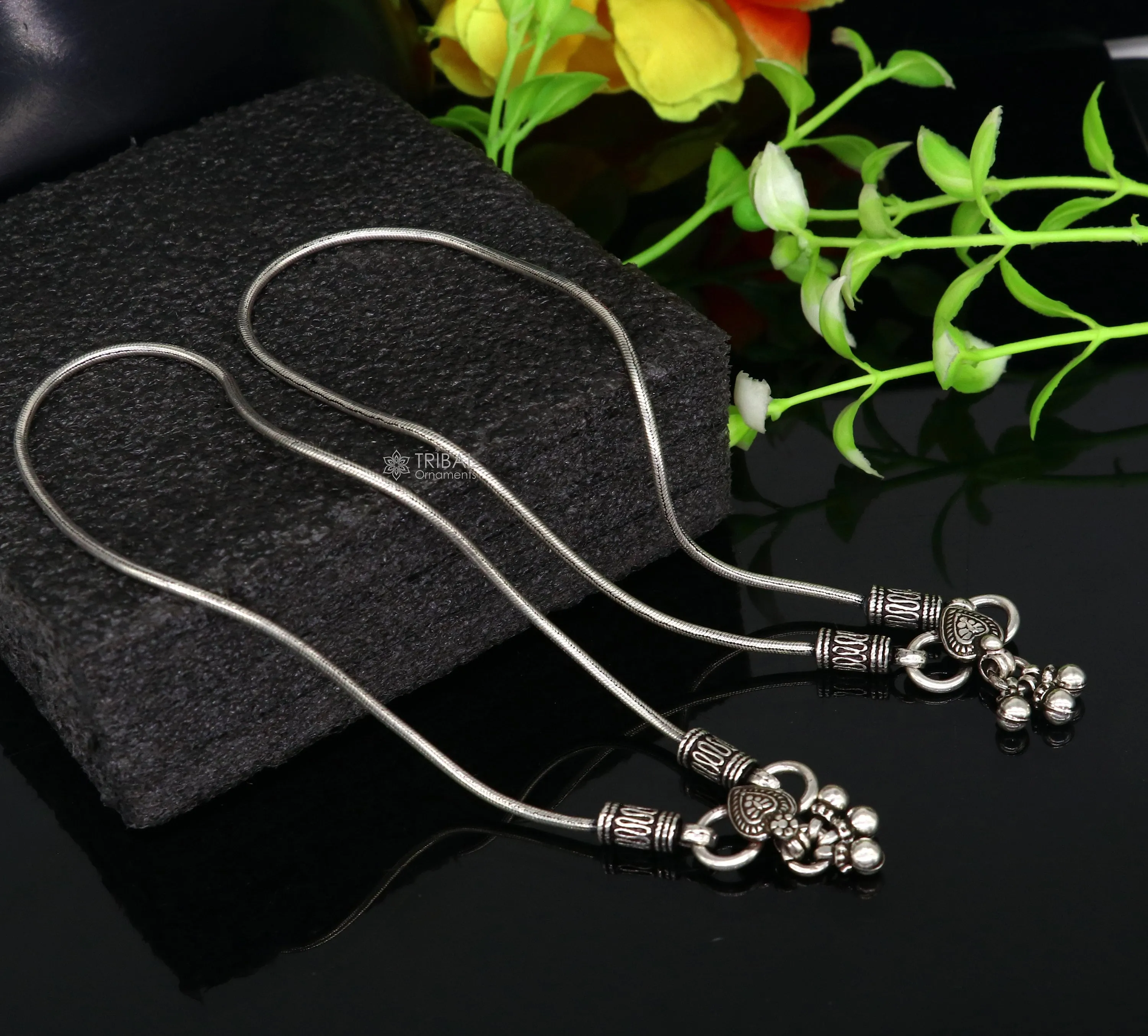 Vintage antique design handmade 925 sterling silver snake chain ankle bracelet, excellent customized trendy anklets foot bracelet ank594