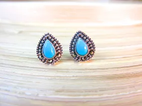 Water Drop Marcasite Vintage 925 Sterling Silver Earrings