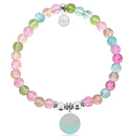Wave Enamel Charm with Kaleidoscope Crystal Charity Bracelet