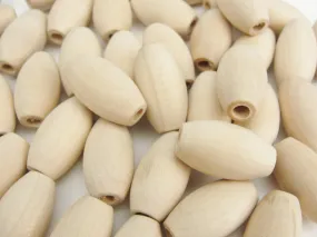 Wooden oval beads 1" x 9/16" with a 3/16" hole